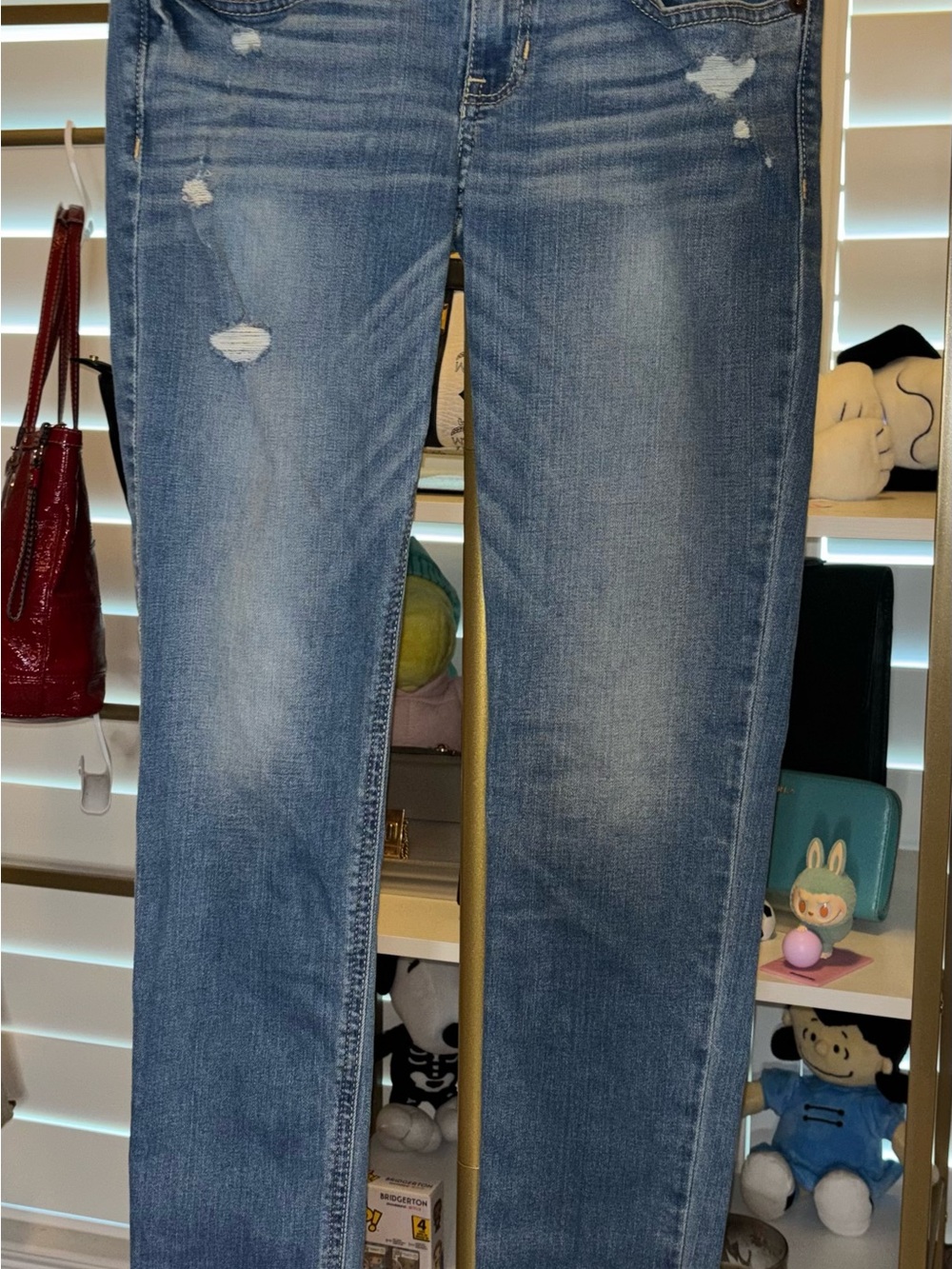 Hollister Women's Light Blue Skinny Distressed Jeans
